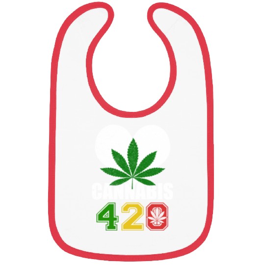 Sidesplitting 420 Love Herb Weed Marijuana Design Bibs