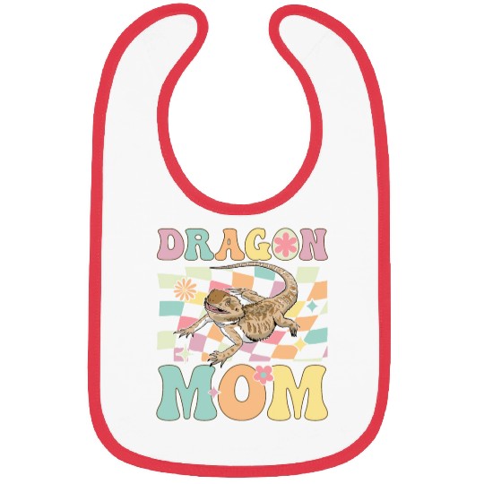 Dragon Mom Groovy Bearded Dragon Lizard Lover Bibs