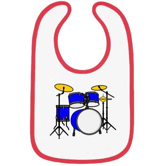 Blue drum set logo Bibs