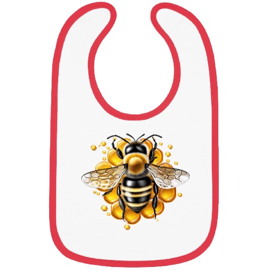 Bee and honeycomb Bibs