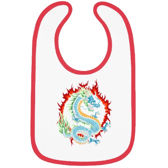 Angry Japanese Dragon Bibs