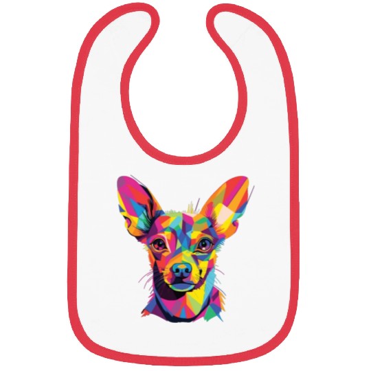 Watercolor Colorful Russian Toy Terrier Bibs