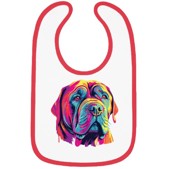 Watercolor Colorful Neapolitan Mastiff Bibs