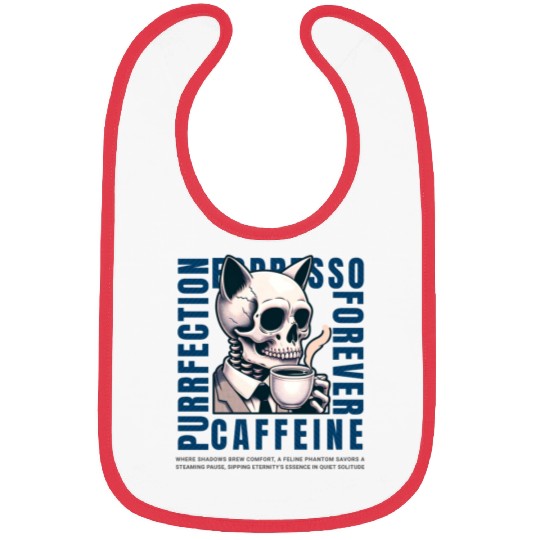Cat Skull Caffeine Connoisseur - Eternal Coffee Bibs
