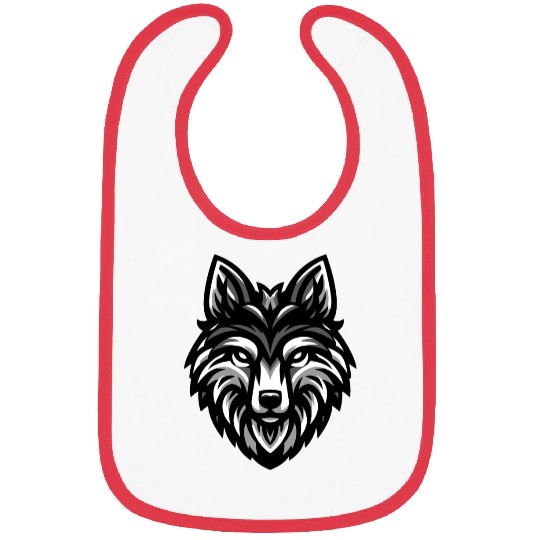 Gray Wolf Head Design Bibs