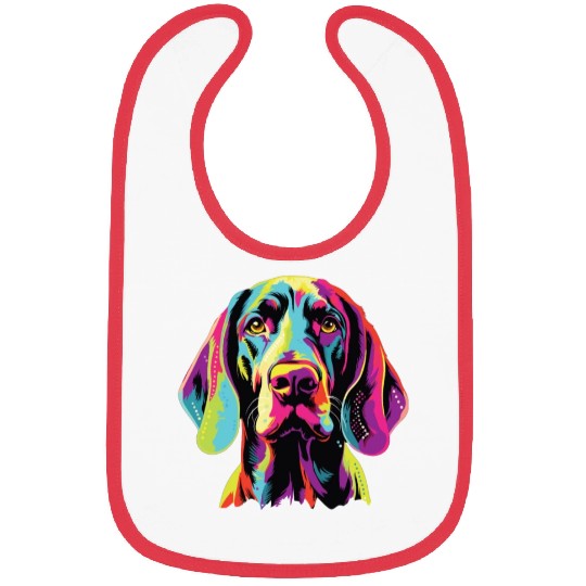 Watercolor Colorful American English Coonhound Bibs