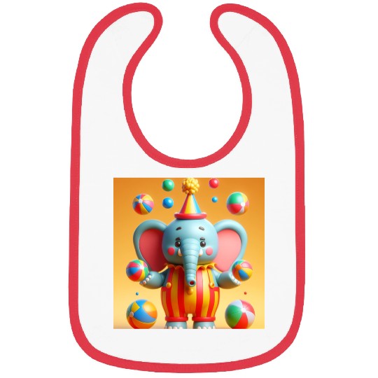 3D cartoon elephant Bibs