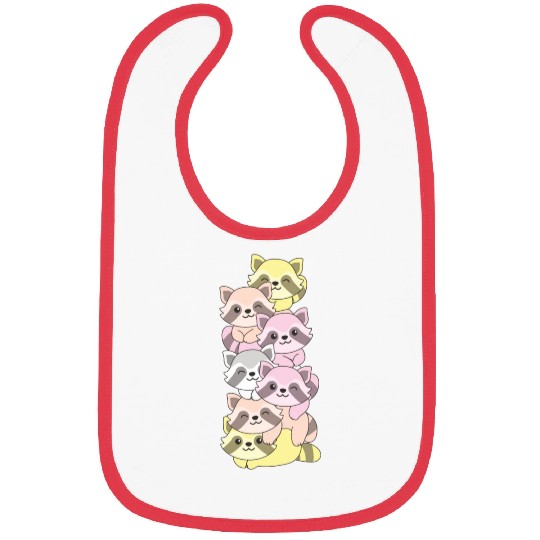 Pangender Flag Pride Lgbtq Cute Raccoon Stack Bibs