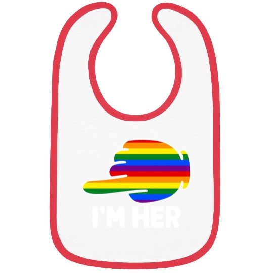 I'm Hers Rainbow Lesbian Couple Funny LGBT Pride Bibs