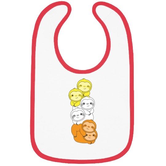 Maverique Flag Pride Lgbtq Cute Sloth Bibs