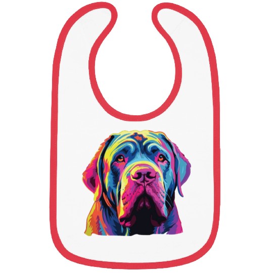 Watercolor Colorful Neapolitan Mastiff Bibs