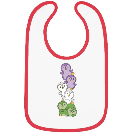 Genderqueer Flag Pride Lgbtq Cute Penguin Bibs
