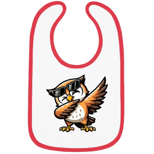 Cute Owl Dabbing Comic Bibs
