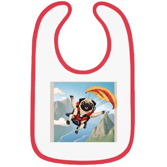 A pug skydiving Bibs