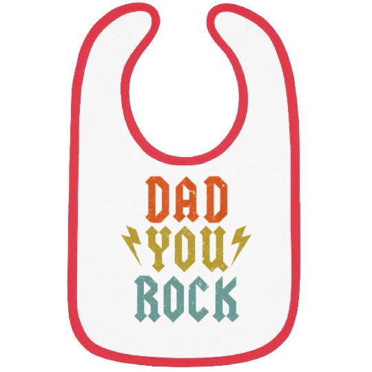 Fathers Day Funny Dad You Rock Guitar Vintage Bibs