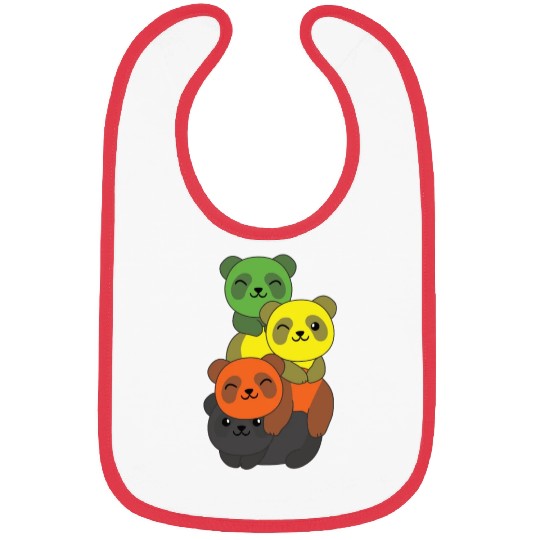 Aromantic Flag Pride Lgbtq Cute Panda Bunch Bibs