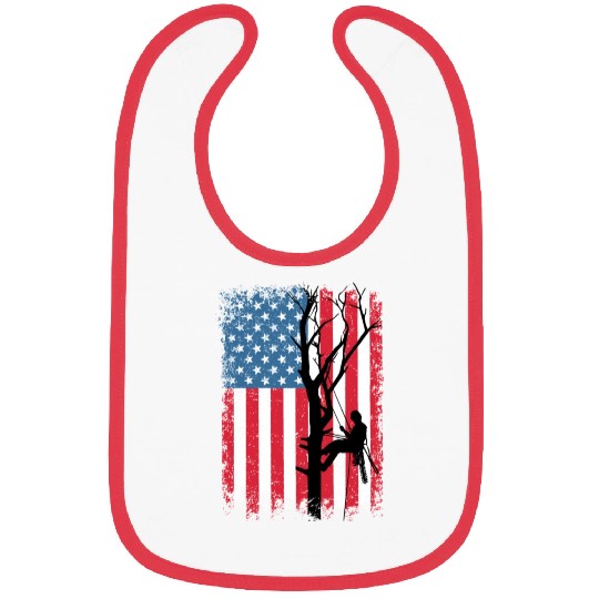 American Flag Arborist Gift For Men Cool Tree Love Bibs