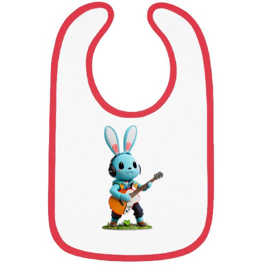 Rabbit playing guitar Bibs
