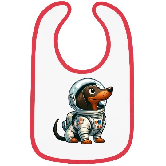 Dachshund Astronaut in Space Adventure Bibs