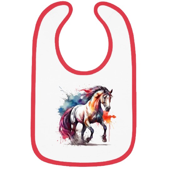 Horse in watercolor style Bibs