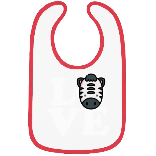 LOVE Zebra Funny Stripes Animal Face African Pun Bibs