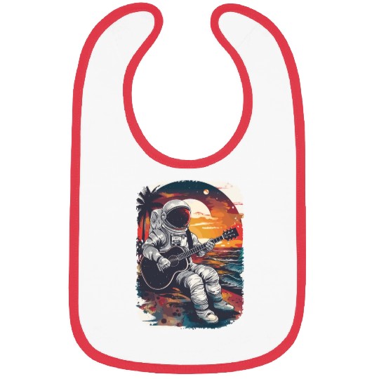 Astronaut Guitar Player Space Music Lover Bibs