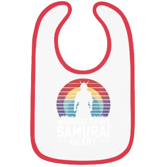 Samurai On A Retro Sunset Bibs