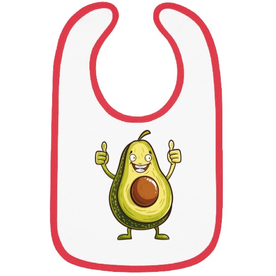 Smiling Avocado Thumbs Up Fun Design Bibs