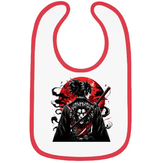 Lion Samurai Bibs