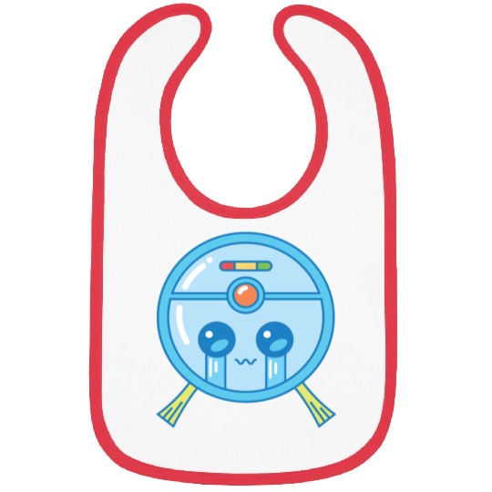 Sad Robot Vacuum Cleaner Kawaii Bibs