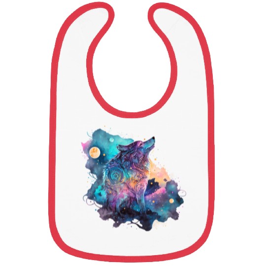Wolf Print, Cosmic Wolves, Animal Print, Cosmos Bibs