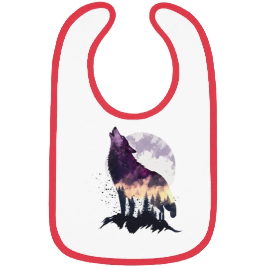 Wolf Print, Cosmic Wolves, Animal Print, Cosmos Bibs