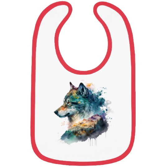 Wolf Print, Cosmic Wolves, Animal Print, Cosmos Bibs