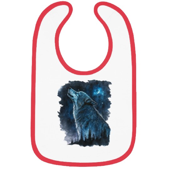 Wolf Print, Cosmic Wolves, Animal Print, Cosmos Bibs