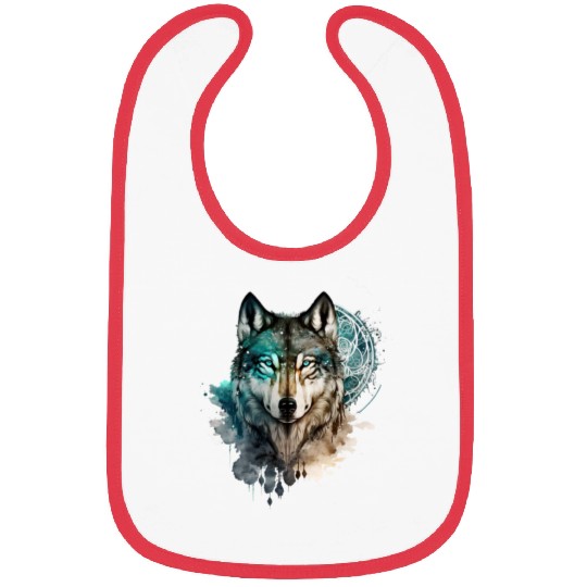 Wolf Print, Cosmic Wolves, Animal Print, Cosmos Bibs