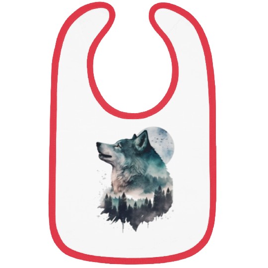 Wolf Print, Cosmic Wolves, Animal Print, Cosmos Bibs