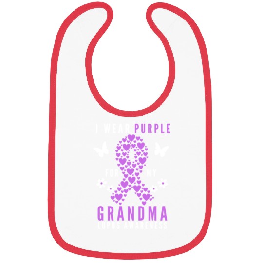 I wear purple for my grandma lupus awareness Bibs