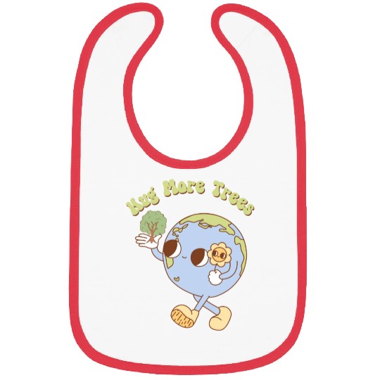 Hug More Trees Retro Earth Mascot Bibs