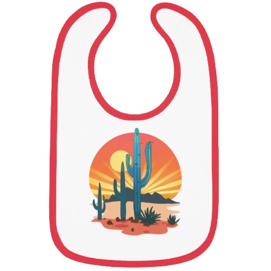 Sunset Cactus Silhouette Adventure Await Bibs