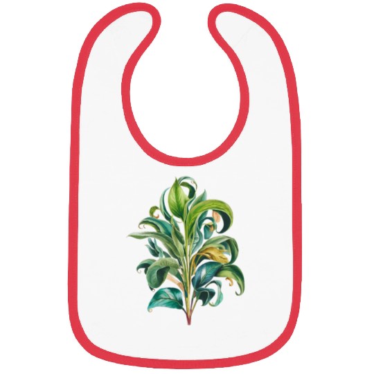 Watercolor Plant Hand Painted Bibs