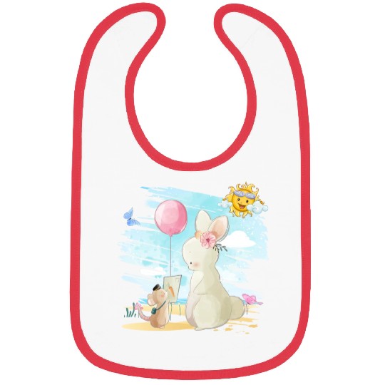 Rabbit Mama Want Sent Postcard Using Post Mouse Bibs