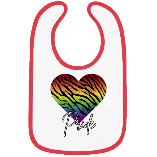 LGBTQ+Pride Rainbow heart-pattern tiger leather Bibs