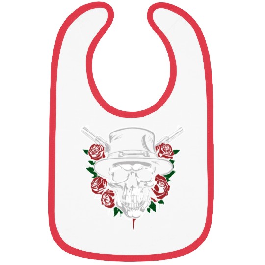 Skeleton Roses Guitar Guns Skull Roses Bibs