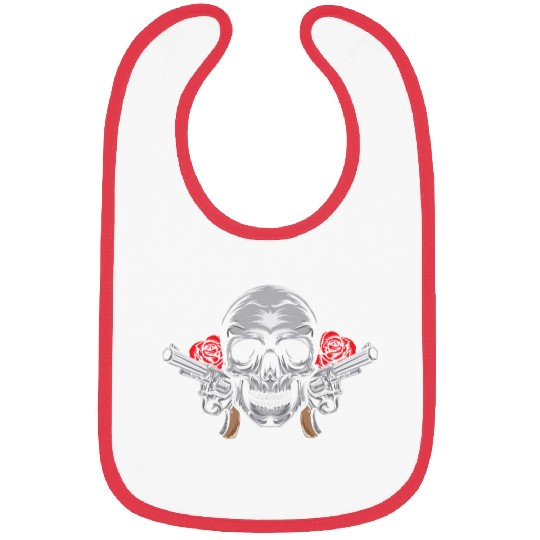 Skeleton Roses Guitar Skull Roses Guns Bibs