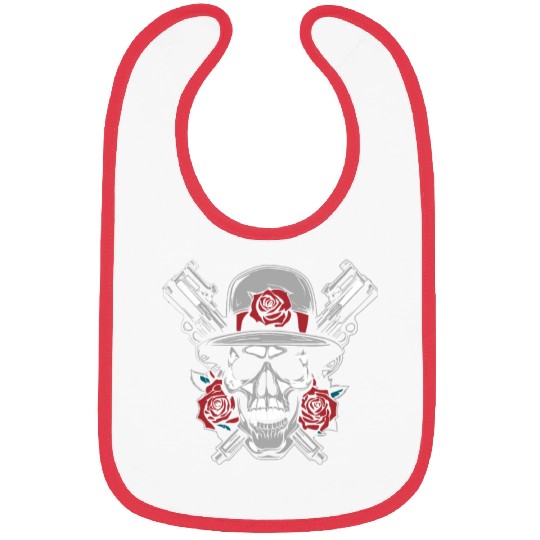 Skeleton Roses Guitar Skull Roses Guns Bibs