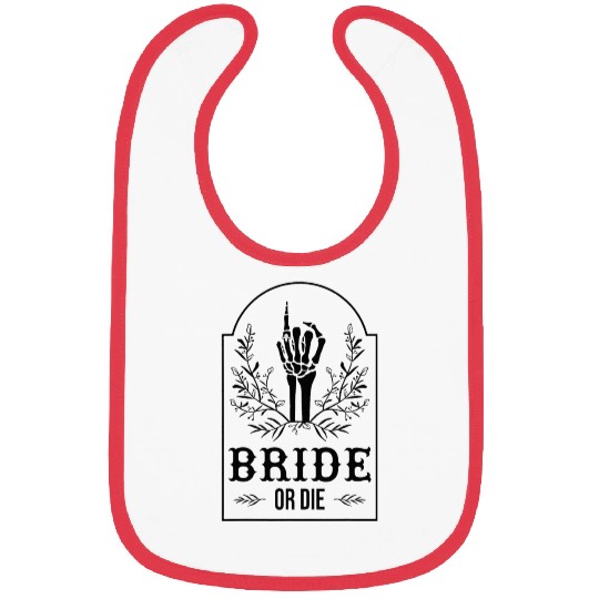 Bride Or Die Skeleton Hand Gothic Bachelorette Bibs
