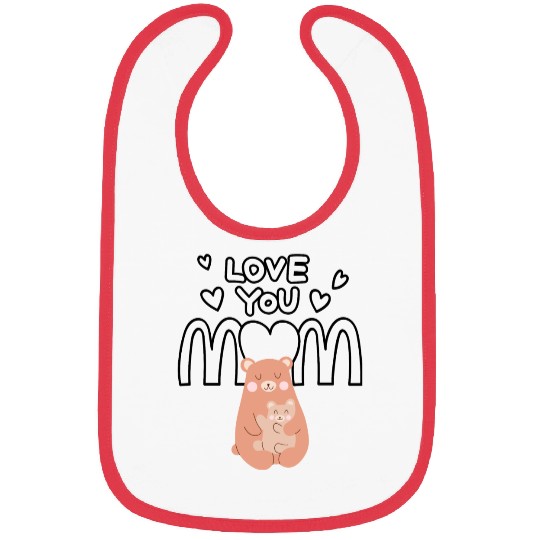 Peach Cute Mom And Baby Bear Mother s Day Card 4 Bibs