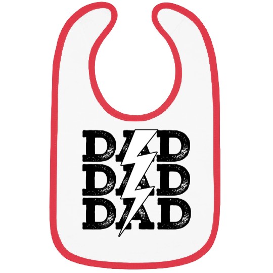 Baseball Dad Distressed Retro Lightning Bolt Bibs