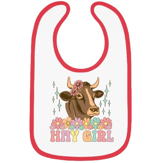 Hay Girl Groovy Cow Cattle Heifer Cowgirl Bibs