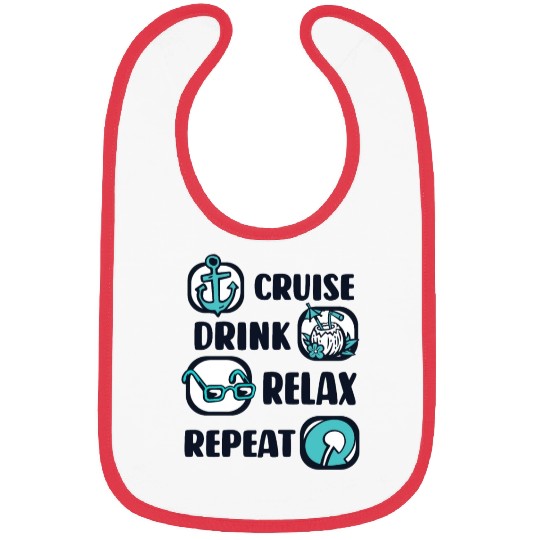 Cruise Drink Relax Repeat Cruise Ship Cruise Bibs